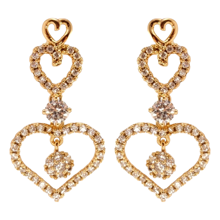 Серьги Xuping JEAN GOUJON Позолота 18K пусеты Романтичные подвески с цирконием фото №6