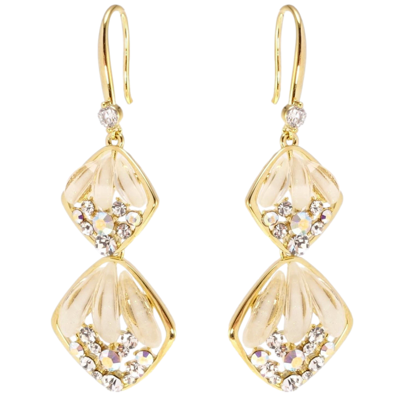 Серьги Xuping JEAN GOUJON Позолота 14K французский замок Изысканные ромбовые подвески фото №2 Серьги Xuping JEAN GOUJON Позолота 14K французский замок Изысканные ромбовые подвески фото №2