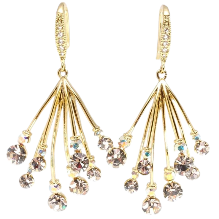 Сережки Xuping JEAN GOUJON Позолота 14K французький замок Кристальна феєрія фото №24 Сережки Xuping JEAN GOUJON Позолота 14K французький замок Кристальна феєрія фото №24