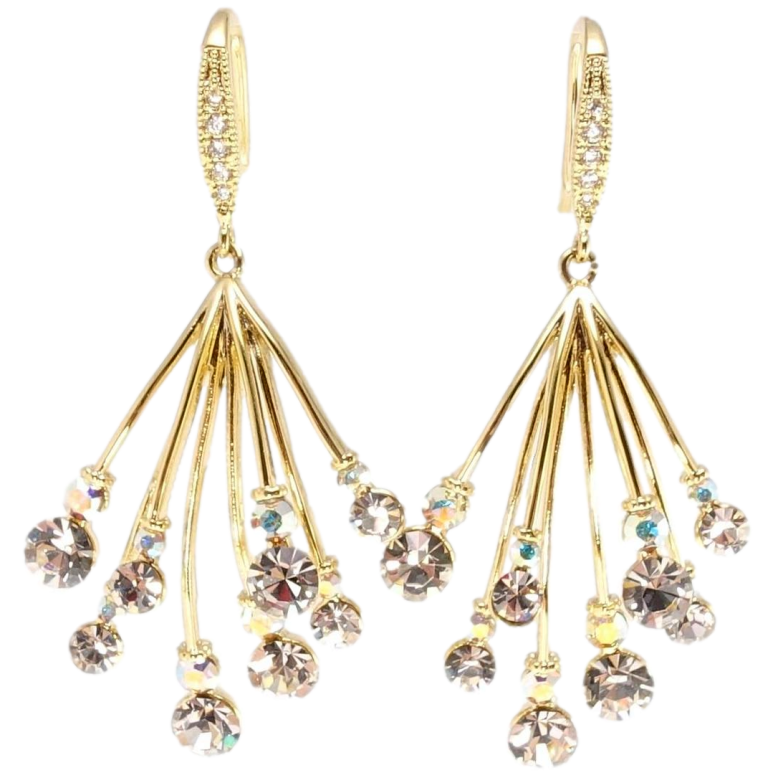 Сережки Xuping JEAN GOUJON Позолота 14K французький замок Кристальна феєрія фото №2