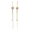 Сережки Xuping JEAN GOUJON Позолота 14K пусети Сердечки з ланцюжками на кільцях фото №2