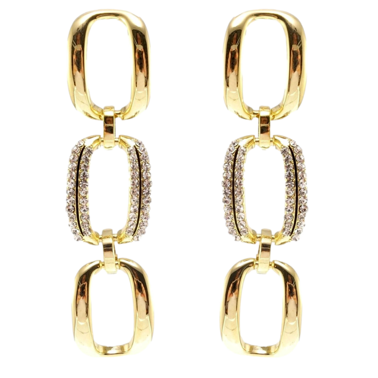 Сережки Xuping JEAN GOUJON Позолота 14K пусети Овальні ланки з цирконієм фото №19 Сережки Xuping JEAN GOUJON Позолота 14K пусети Овальні ланки з цирконієм фото №19