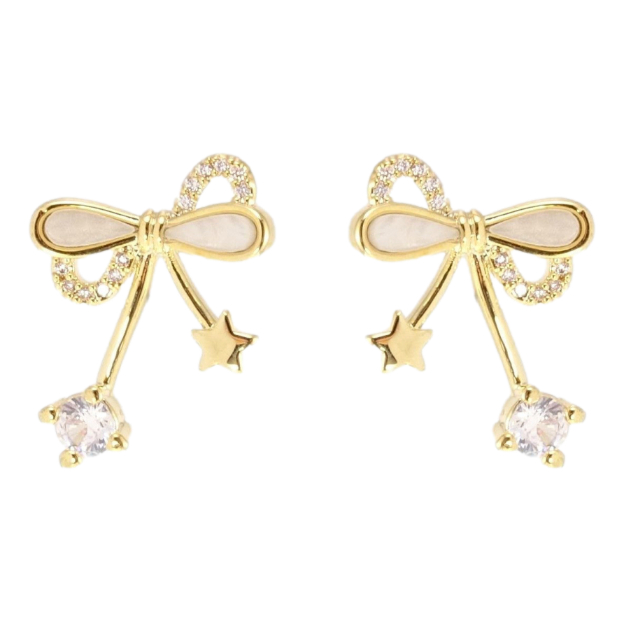 Серьги Xuping JEAN GOUJON Позолота 14K пусеты Перламутровые банты фото №1 Серьги Xuping JEAN GOUJON Позолота 14K пусеты Перламутровые банты фото №1