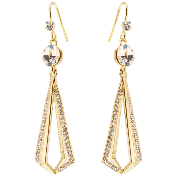 Серьги Xuping JEAN GOUJON Позолота 14K французский замок Фигурные подвески с цирконием фото №17
