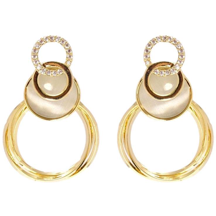 Сережки Xuping JEAN GOUJON Позолота 14K пусети Елегантність колечок фото №10