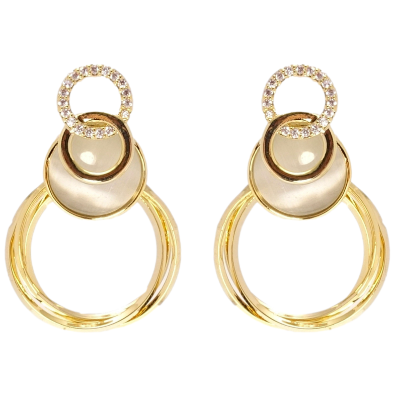 Сережки Xuping JEAN GOUJON Позолота 14K пусети Елегантність колечок фото №1 Сережки Xuping JEAN GOUJON Позолота 14K пусети Елегантність колечок фото №1