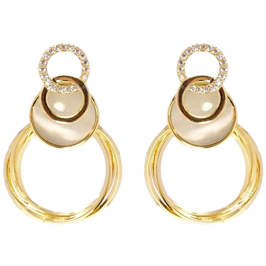 Сережки Xuping JEAN GOUJON Позолота 14K пусети Елегантність колечок фото №1 Сережки Xuping JEAN GOUJON Позолота 14K пусети Елегантність колечок фото №1