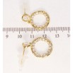 Сережки Xuping JEAN GOUJON Позолота 14K пусети Колечки з перлами та цирконієм фото №2