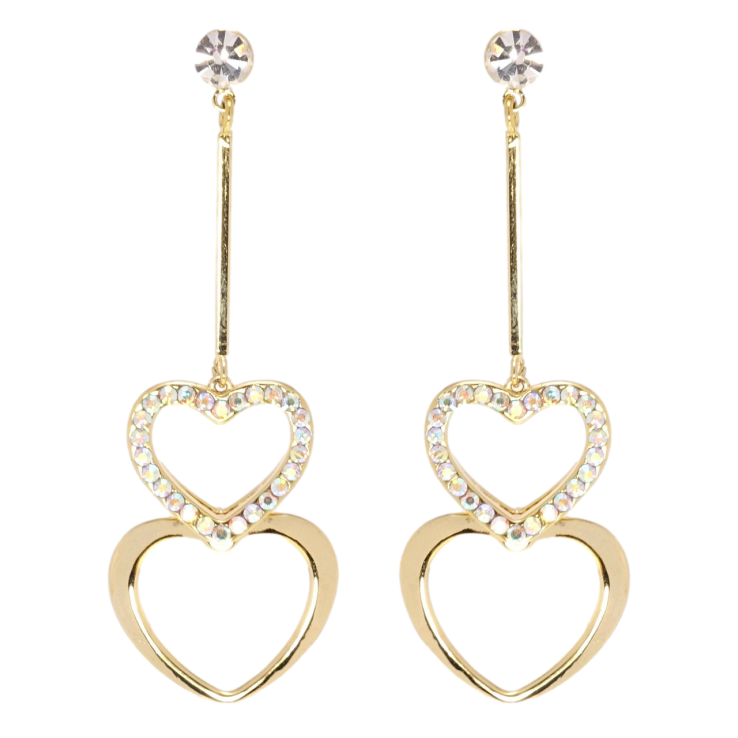 Сережки Xuping JEAN GOUJON Позолота 14K пусети Дует сердець фото №19