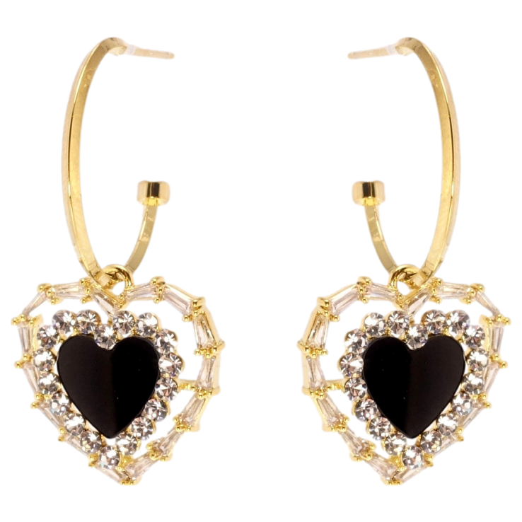 Сережки Xuping JEAN GOUJON Позолота 14K пусети Декоративні серця на дугах фото №4