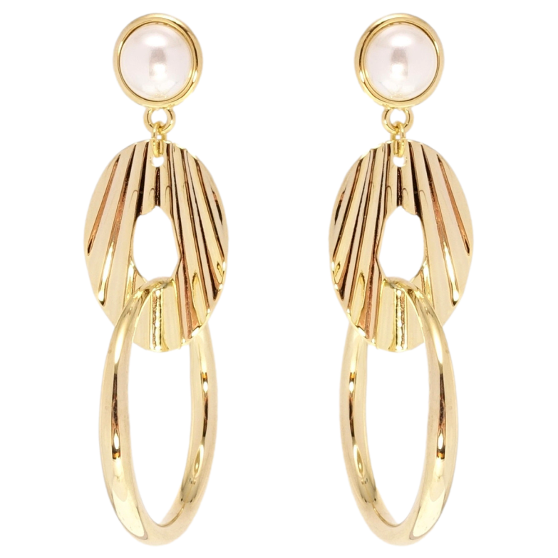Сережки Xuping JEAN GOUJON Позолота 14K пусети Декоративні колечки фото №1