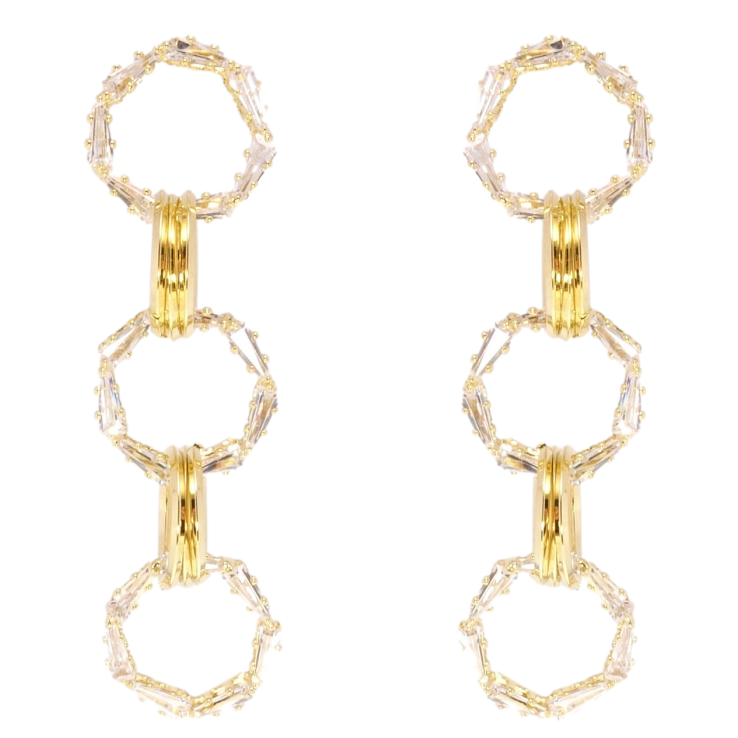 Сережки Xuping JEAN GOUJON Позолота 14K пусети Колечки з цирконієм фото №12 Сережки Xuping JEAN GOUJON Позолота 14K пусети Колечки з цирконієм фото №12