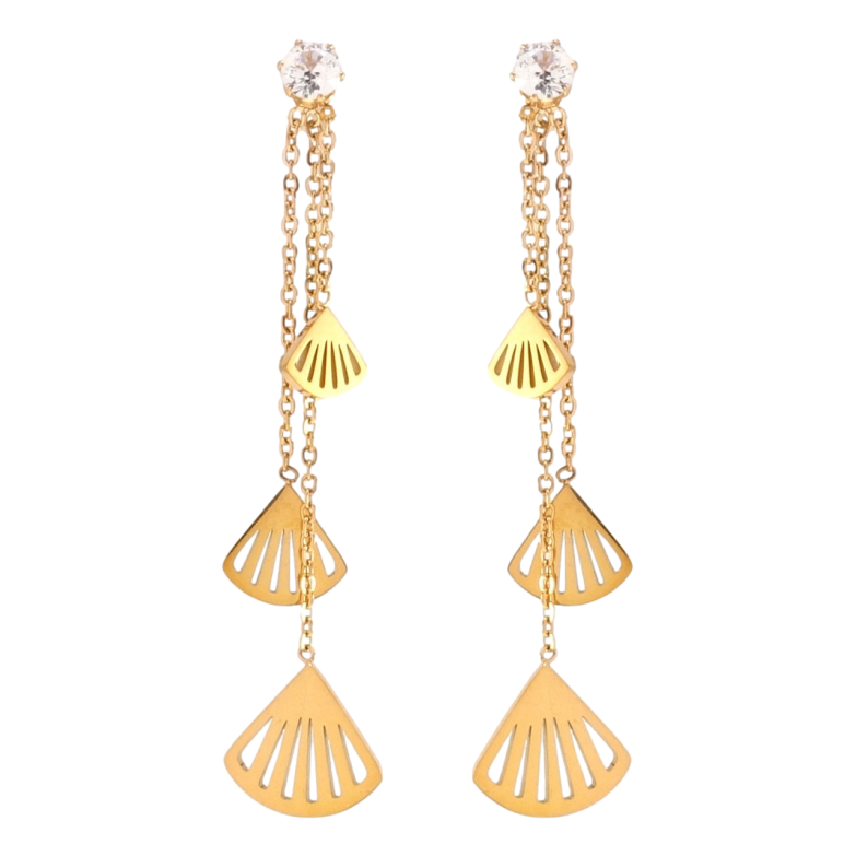 Сережки Xuping TTM Stainless Steel колір РО пусети Мушля фото №7