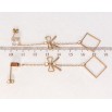 Серьги Xuping TTM Stainless Steel цвет РО пусеты Ромбовые подвески с бантами фото №2 Серьги Xuping TTM Stainless Steel цвет РО пусеты Ромбовые подвески с бантами фото №2