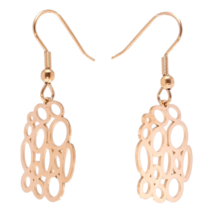Серьги Xuping TTM Stainless Steel цвет РО французский замок Декоративные резные подвески фото №21