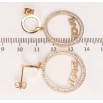 Серьги Xuping TTM Stainless Steel цвет РО пусеты Колечки с цирконием и надписью Love фото №2