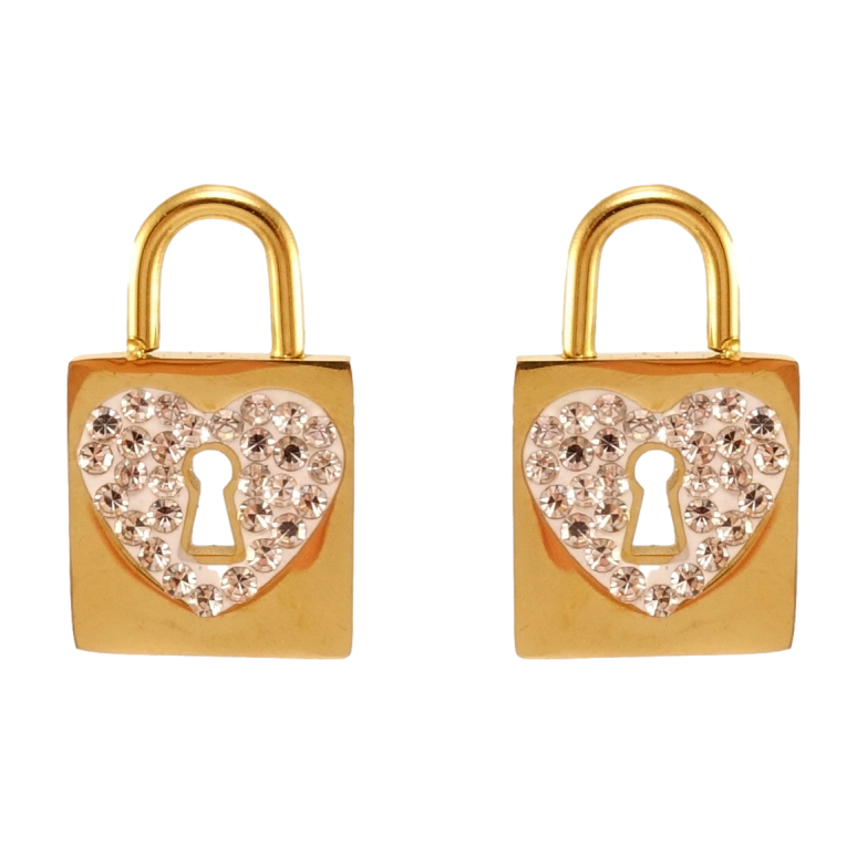 Сережки Xuping TTM Stainless Steel колір 14K пусети Замочки з цирконієм фото №1 Сережки Xuping TTM Stainless Steel колір 14K пусети Замочки з цирконієм фото №1