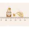 Серьги Xuping TTM Stainless Steel цвет 14K пусеты Замочки с цирконием фото №2 Серьги Xuping TTM Stainless Steel цвет 14K пусеты Замочки с цирконием фото №2