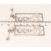 Сережки Xuping TTM Stainless Steel колір Родій пусети Фігурні підвіски фото №2