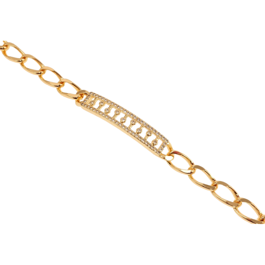 Браслет Xuping M&L Колір 18K Плетіння Панцирне та декоративна вставка з цирконієм довжина 18,5см х 7мм фото №1 Браслет Xuping M&L Колір 18K Плетіння Панцирне та декоративна вставка з цирконієм довжина 18,5см х 7мм фото №1
