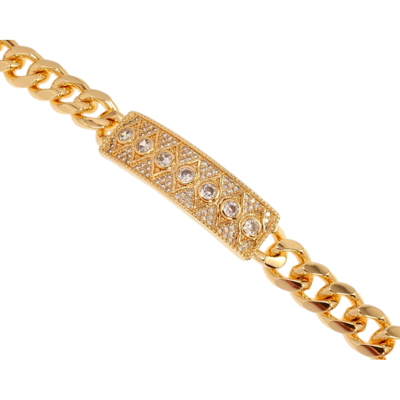 Браслет Xuping M&L Колір 18K Плетіння Панцирне та декоративна вставкою з цирконієм довжина 19см х 10мм фото №7 Браслет Xuping M&L Колір 18K Плетіння Панцирне та декоративна вставкою з цирконієм довжина 19см х 10мм фото №7