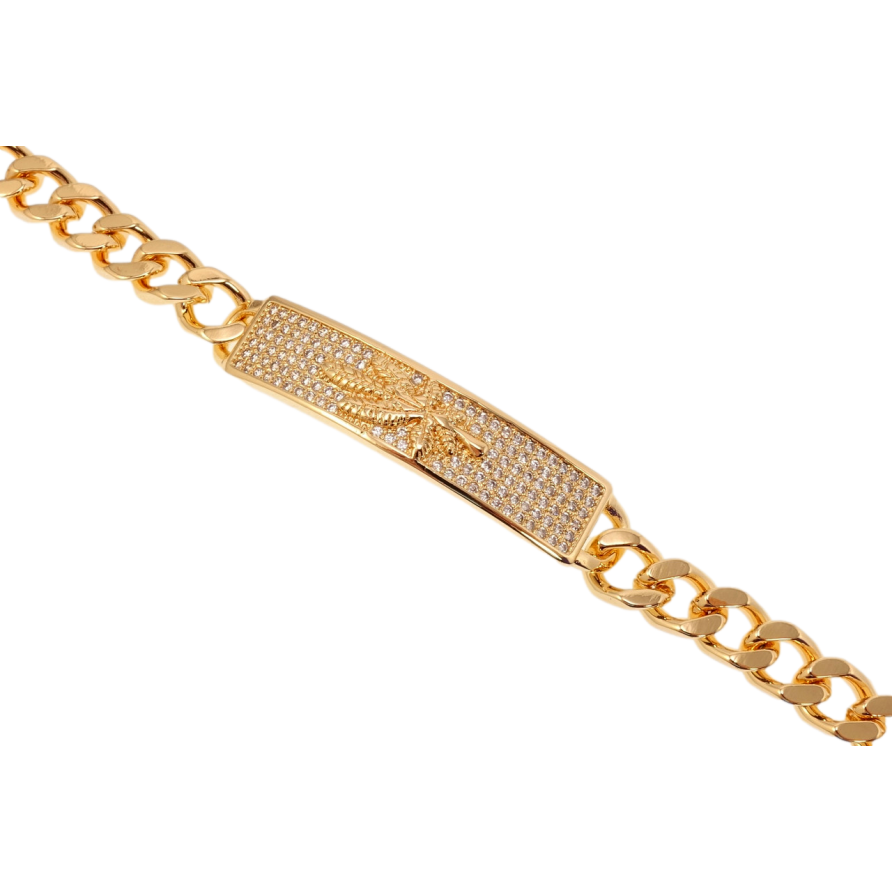 Браслет Xuping M&L Колір 18K Плетіння Панцирне та декоративна вставка з цирконієм довжина 19,5см х 7мм фото №1 Браслет Xuping M&L Колір 18K Плетіння Панцирне та декоративна вставка з цирконієм довжина 19,5см х 7мм фото №1