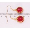 Серьги Xuping Позолота 18K французский замок Красные стеклянные полусферы в оправе из проволоки фото №3 Серьги Xuping Позолота 18K французский замок Красные стеклянные полусферы в оправе из проволоки фото №3