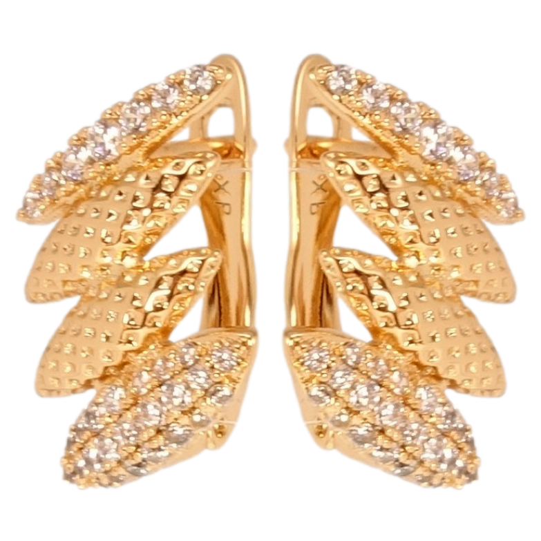 Серьги Xuping Позолота 18K английский замок Декоративные веточки фото №3 Серьги Xuping Позолота 18K английский замок Декоративные веточки фото №3