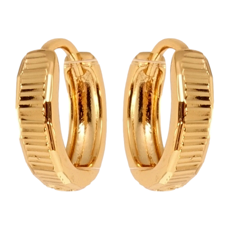 Серьги Xuping Позолота 18K колечки Полосатый узор насечками фото №5 Серьги Xuping Позолота 18K колечки Полосатый узор насечками фото №5