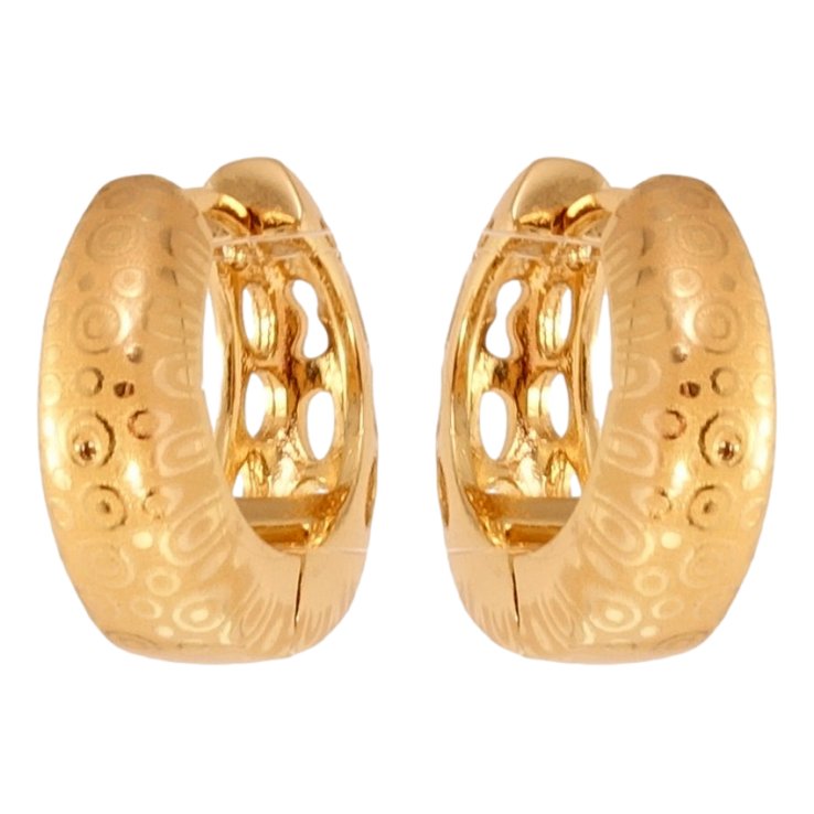Серьги Xuping Позолота 18K колечки Объемные с узором напылением фото №8 Серьги Xuping Позолота 18K колечки Объемные с узором напылением фото №8