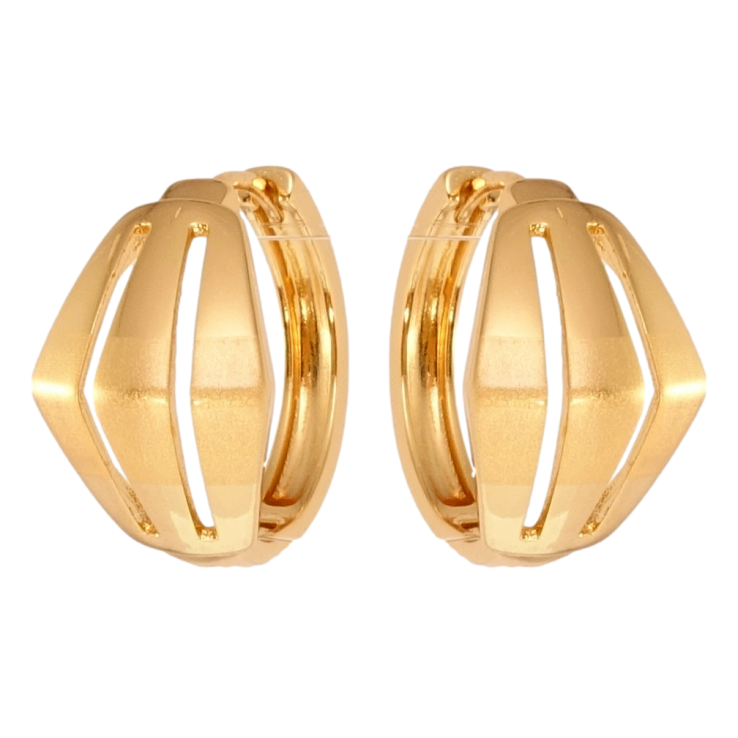 Серьги Xuping Позолота 18K колечки Фигурные с вертикальными вырезами и напылением фото №16