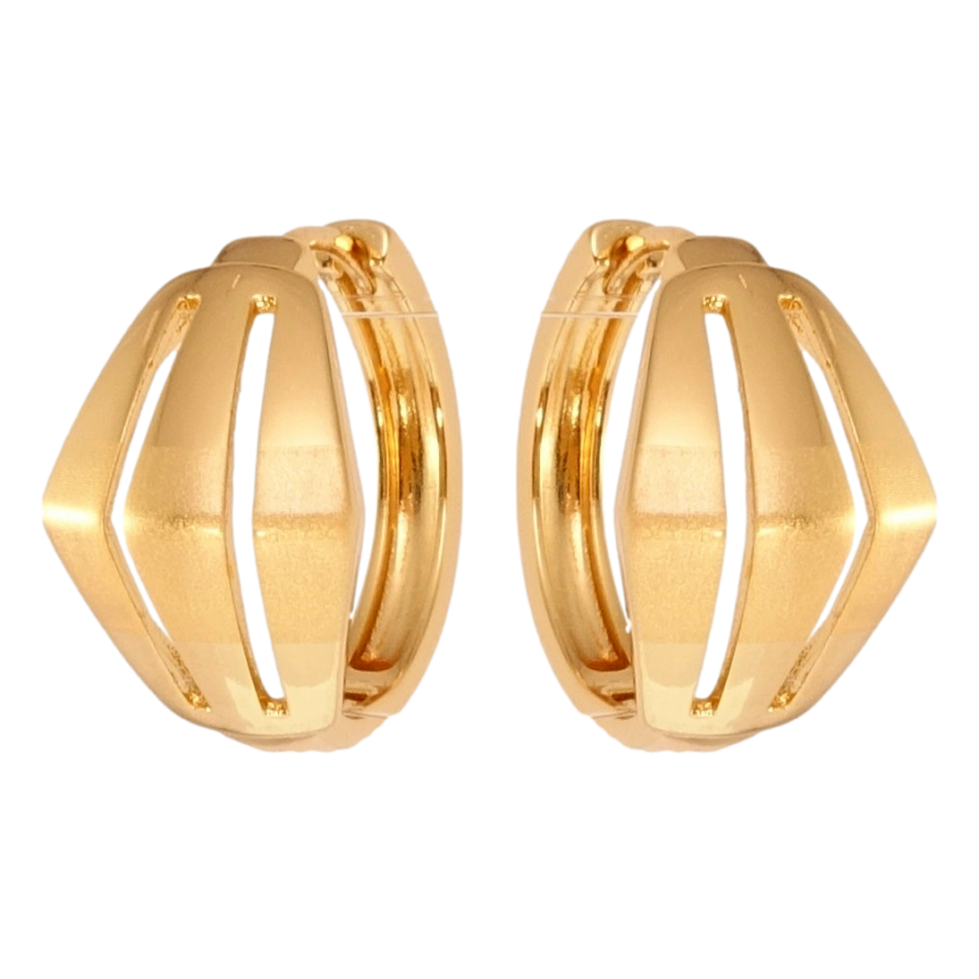 Серьги Xuping Позолота 18K колечки Фигурные с вертикальными вырезами и напылением фото №1 Серьги Xuping Позолота 18K колечки Фигурные с вертикальными вырезами и напылением фото №1