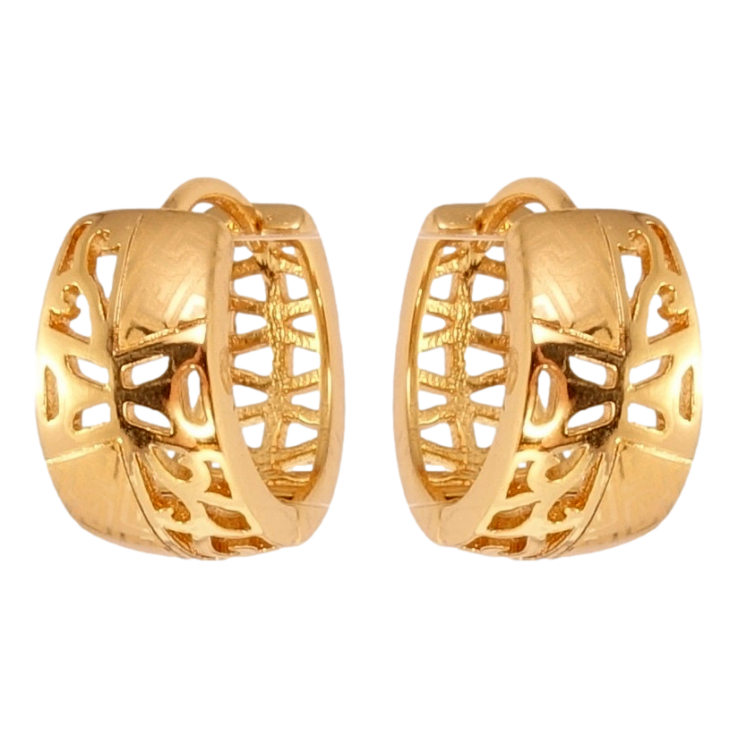 Серьги Xuping Позолота 18K колечки Резной вензельный орнамент с напылением фото №9