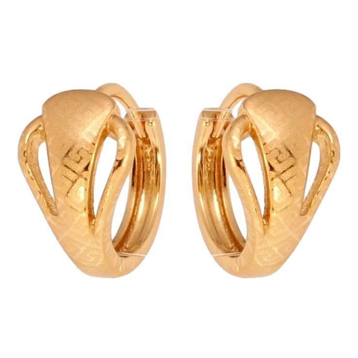 Серьги Xuping Позолота 18K колечки Символичный орнамент с меандровым узором напылением фото №25