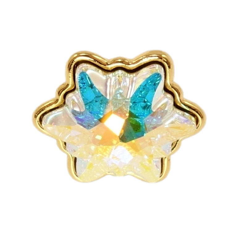 Брошка Xuping колір 14K з кристалами Swarovski Кристал Едельвейс АВ фото №8 Брошка Xuping колір 14K з кристалами Swarovski Кристал Едельвейс АВ фото №8