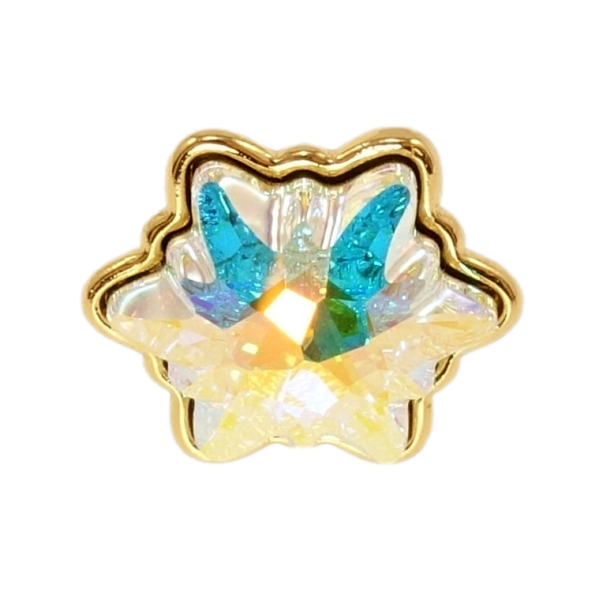 Брошка Xuping колір 14K з кристалами Swarovski Кристал Едельвейс АВ фото №1 Брошка Xuping колір 14K з кристалами Swarovski Кристал Едельвейс АВ фото №1