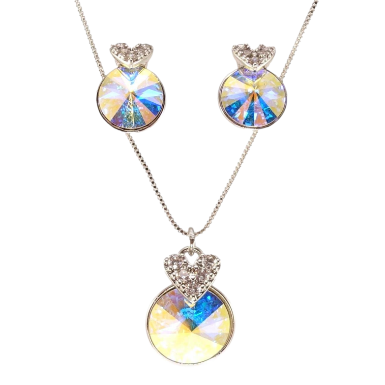 Набір Xuping колір Родій з кр-ми Swarovski Сережки Кулон на ланцюжку Кр-ми АВ 45см х 1; к.ø 12мм. с.ø 9мм фото №7 Набір Xuping колір Родій з кр-ми Swarovski Сережки Кулон на ланцюжку Кр-ми АВ 45см х 1; к.ø 12мм. с.ø 9мм фото №7