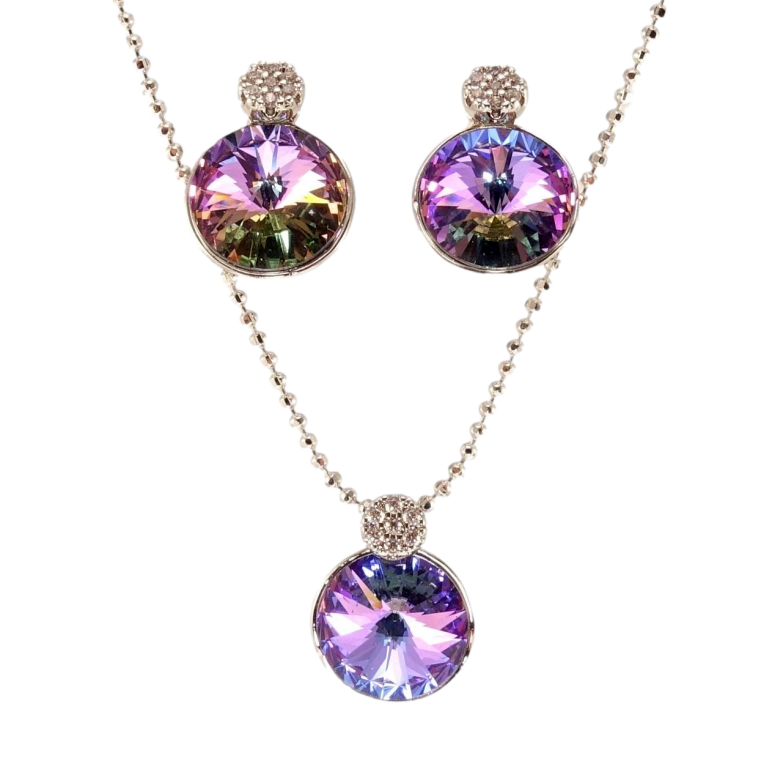 Набір Xuping колір Родій з кр-ми Swarovski Сережки Кулон на ланцюжку Кр-vb Paradise Shimmer дл.40-45см х 1; ø фото №15 Набір Xuping колір Родій з кр-ми Swarovski Сережки Кулон на ланцюжку Кр-vb Paradise Shimmer дл.40-45см х 1; ø фото №15