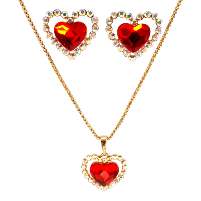 Набір Xuping колір 18K з кр-ми Swarovski Сережки Кулон на ланцюжку Сердечки з кр-в АВ та Siam довжина 40-45см фото №9 Набір Xuping колір 18K з кр-ми Swarovski Сережки Кулон на ланцюжку Сердечки з кр-в АВ та Siam довжина 40-45см фото №9