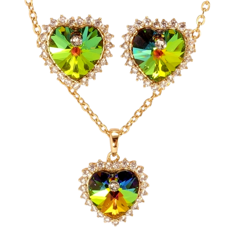 Набір Xuping колір 18K з кр-ми Swarovski Сережки Кулон на ланцюжку Сердечки Vitrail Medium довжина 40-45см фото №18 Набір Xuping колір 18K з кр-ми Swarovski Сережки Кулон на ланцюжку Сердечки Vitrail Medium довжина 40-45см фото №18