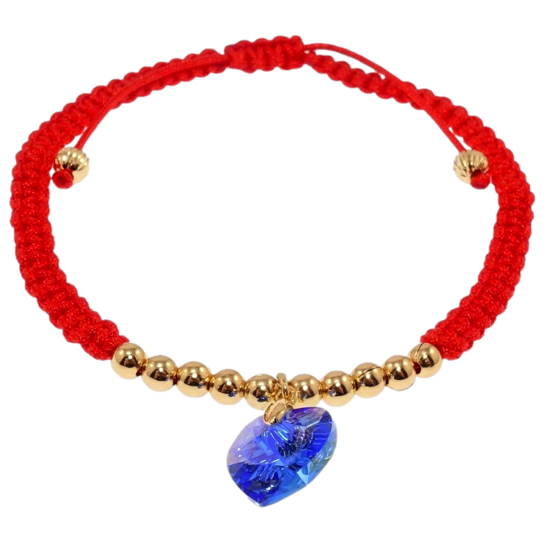 Браслет Xuping QQMM колір 18K з кр-ми Swarovski Червоний шнур із синім кристалом на затяжці 17-23см х 5мм фото №16 Браслет Xuping QQMM колір 18K з кр-ми Swarovski Червоний шнур із синім кристалом на затяжці 17-23см х 5мм фото №16