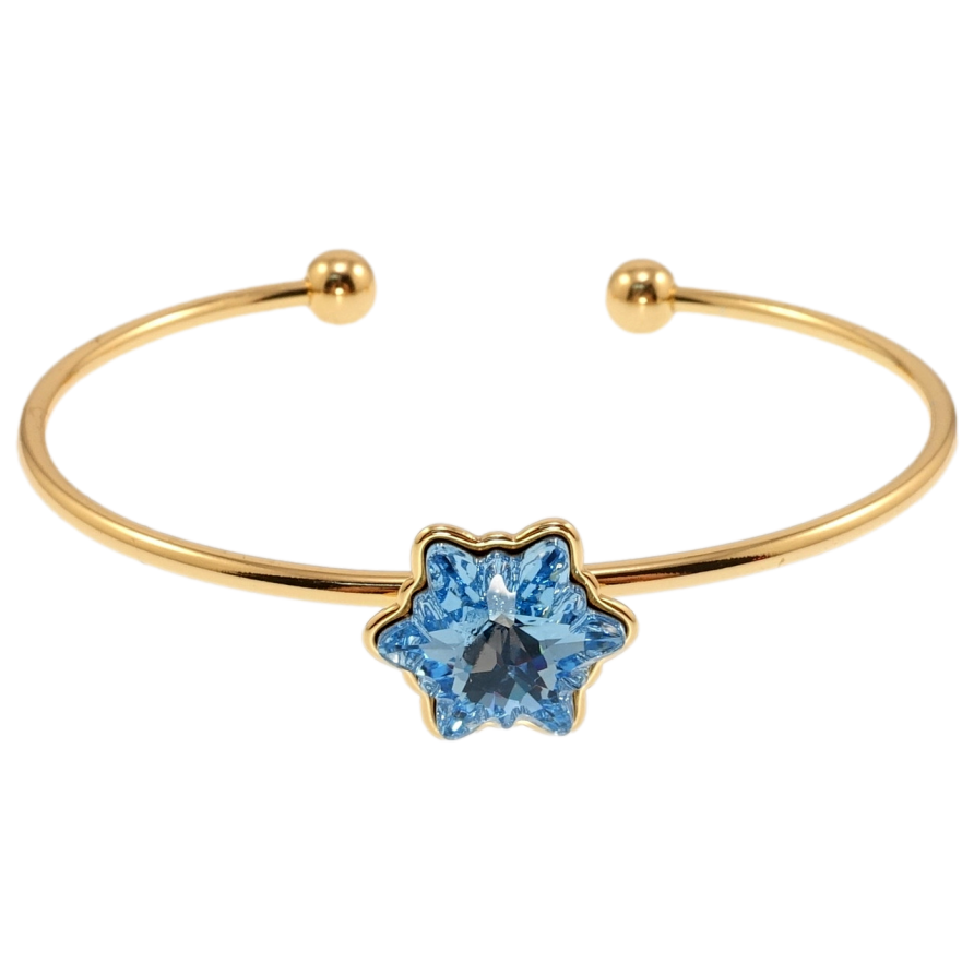 Браслет Xuping колір 18K із кристалами Swarovski Кристал Едельвейс Aquamarine ø 6см фото №1 Браслет Xuping колір 18K із кристалами Swarovski Кристал Едельвейс Aquamarine ø 6см фото №1