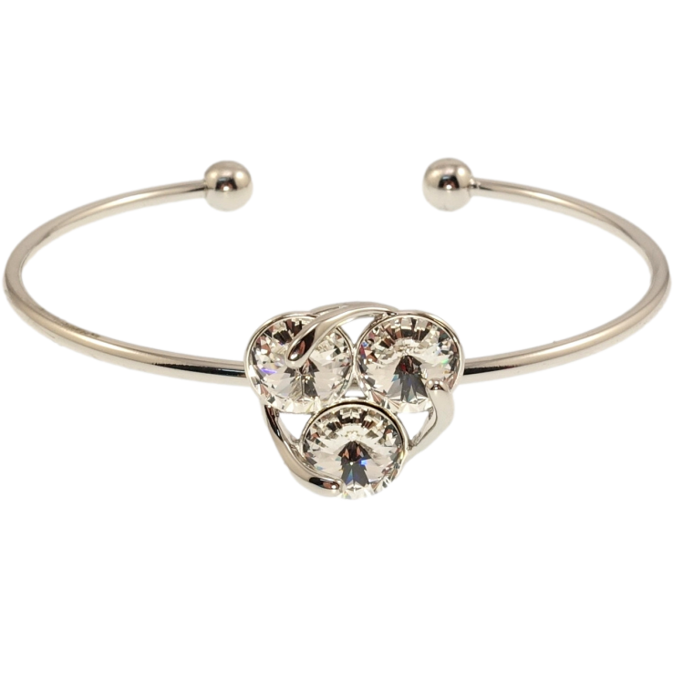 Браслет Xuping цвет Родий с кр-ми Swarovski Тринити кристаллы Clear ø 6см фото №6