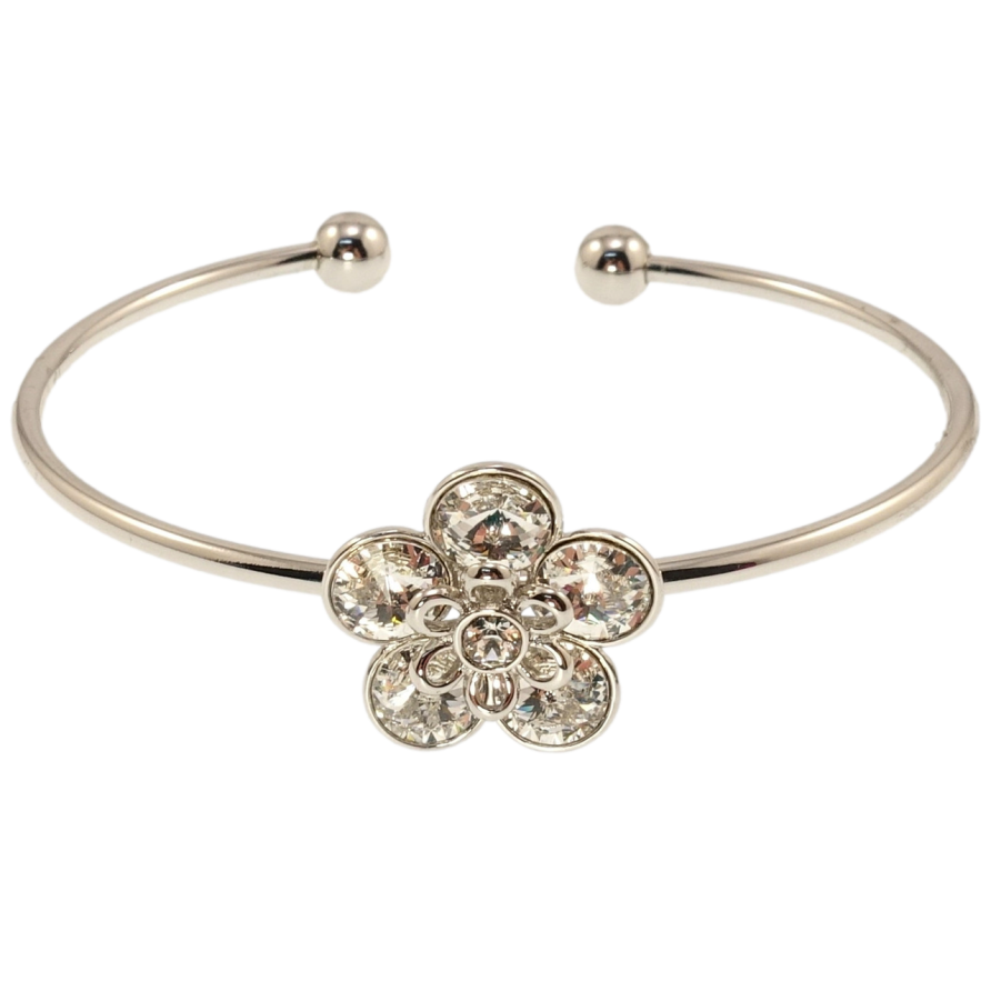 Браслет Xuping колір Родій з кр-ми Swarovski Квітка кристали Clear ø 5,5см фото №1 Браслет Xuping колір Родій з кр-ми Swarovski Квітка кристали Clear ø 5,5см фото №1