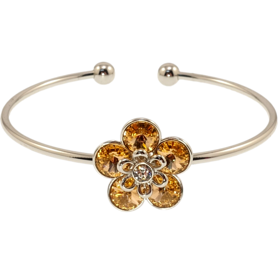Браслет Xuping цвет Родий с кр-ми Swarovski Цветок кристаллы Topaz ø 5,5см фото №1 Браслет Xuping цвет Родий с кр-ми Swarovski Цветок кристаллы Topaz ø 5,5см фото №1