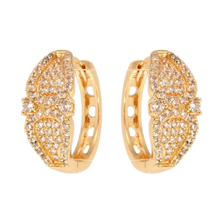 Сережки Xuping M&L Колір 18K колечка Іскристість фото №1 Сережки Xuping M&L Колір 18K колечка Іскристість фото №1