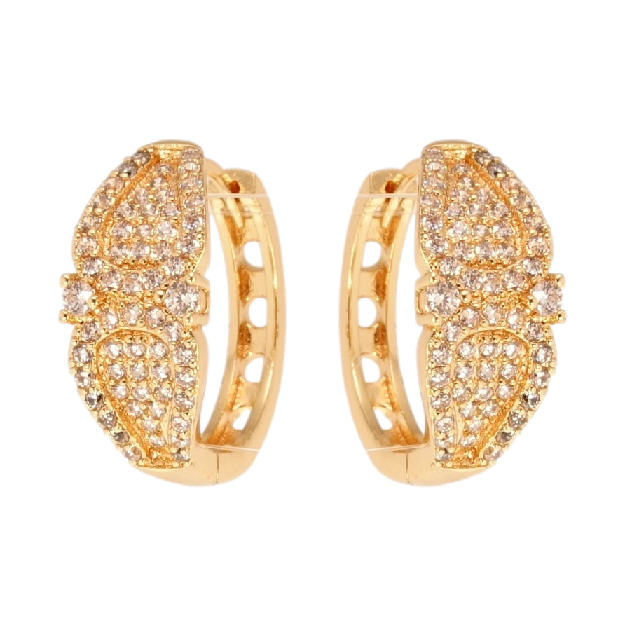 Сережки Xuping M&L Колір 18K колечка Іскристість фото №1 Сережки Xuping M&L Колір 18K колечка Іскристість фото №1