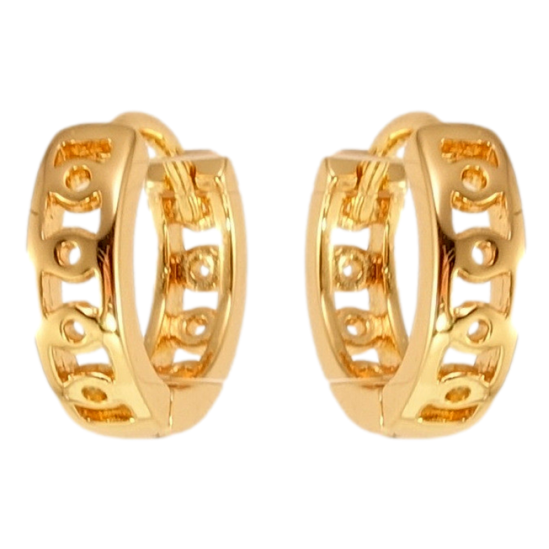 Серьги Xuping M&L Цвет 18K колечки Декоративный резной орнамент фото №14