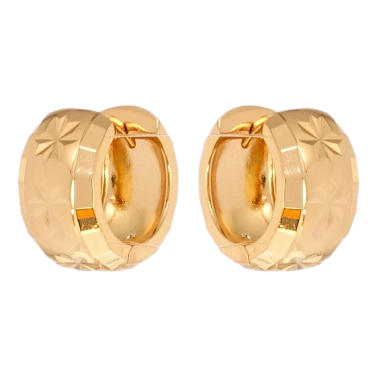 Серьги Xuping Позолота 18K колечки Широкие с звездочками насечками фото №18 Серьги Xuping Позолота 18K колечки Широкие с звездочками насечками фото №18