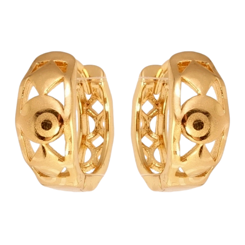 Сережки Xuping Позолота 18K колечка Фігурний орнамент із напиленням фото №3 Сережки Xuping Позолота 18K колечка Фігурний орнамент із напиленням фото №3